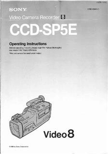 Sony CCD SP 5 E manual. Camera Instructions.